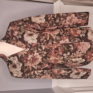 Alfred Dunner Women's Vintage 90s Floral Tapresty Blazer